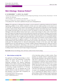 Skin tribology: Science friction?