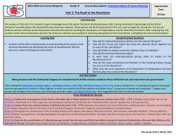 8th grade U.S. History Unit 3 The Road to Revolution
