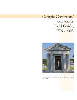 Georgia Governors` Gravesites Field Guide, 1776