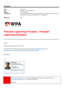 Monday Mailing 2014 June 9 - Waikato Principals` Association