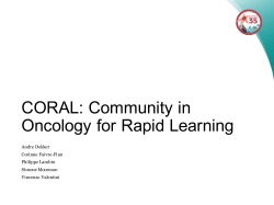 CORAL: Community in Oncology for Rapid Learning