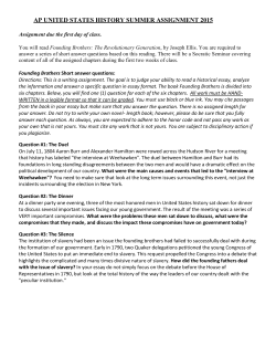 Hayfield Secondary AP Summer Assignment Cover Sheet