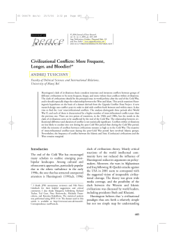 Civilizational Conflicts: More Frequent, Longer, and Bloodier?*