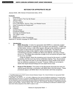 motions for appropriate relief - NC Superior Court Judges` Benchbook