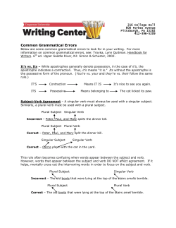 Common Grammatical Errors