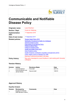 Communicable Disease Policy