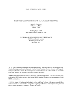 The Incidence of Geography on Canada`s Services Trade