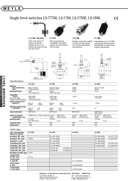 Single level switches LS-77700, LS-1700, LS-1750E, LS-1800