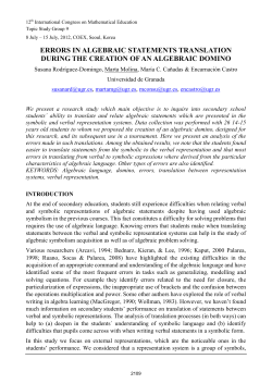 errors in algebraic statements translation during the creation