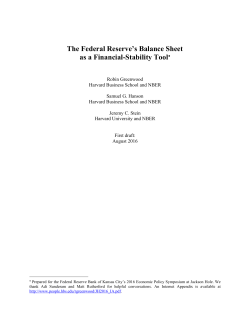 The Federal Reserve`s Balance Sheet as a Financial