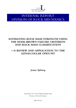 Hoek and Brown Rock Strength