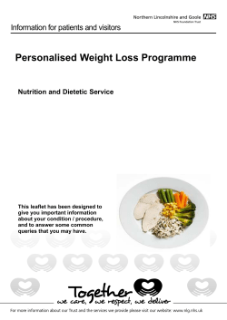 Personalised Weight Loss Programme