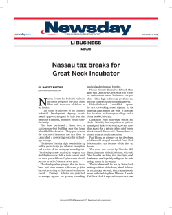 Nassau tax breaks for Great Neck incubator