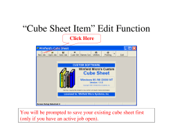 “Cube Sheet Item” Edit Function