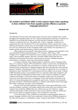 Do mothers and fathers differ in their speech styles when speaking