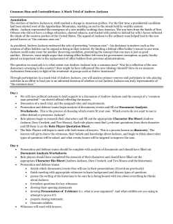 Common Man and Contradictions: A Mock Trial of Andrew Jackson