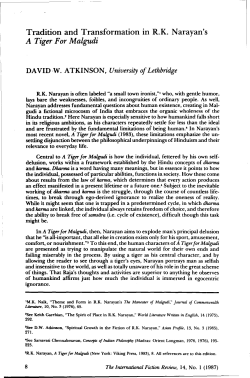 Tradition and Transformation in R.K. Narayan`s A Tiger For Malgudi