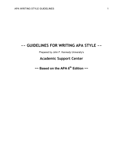 APA WRITING STYLE GUIDELINES 1