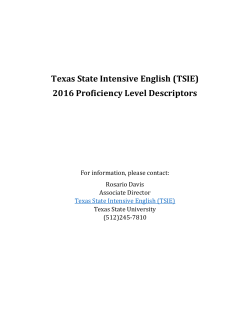 Texas State Intensive English (TSIE) 2016