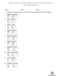 Using a table of equivalent ratios to find a missing