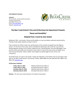 The Bear Creek School`s Performing Arts Department Presents