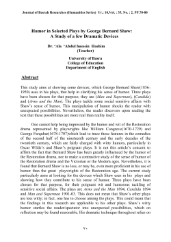 Humor in Selected Plays by George Bernard Shaw