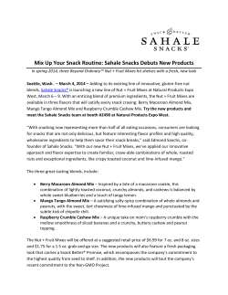 Mix Up Your Snack Routine: Sahale Snacks Debuts New Products