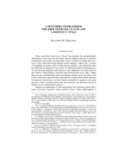 a penumbra overlooked: the free exercise clause and lawrence v