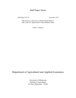 Department of Agricultural and Applied Economics