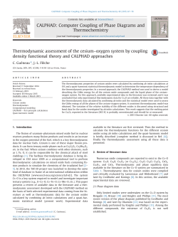 Thermodynamic assessment of the cesium&ndash;oxygen system by