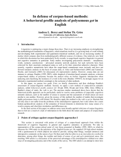 In defense of corpus-based methods: A