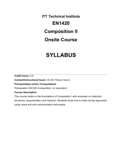 Curriculum Cover Sheet