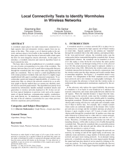Local Connectivity Tests to Identify Wormholes in Wireless Networks