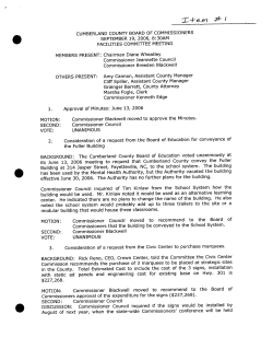 CUMBERLAND COUNTY BOARD OF COMMISSIONERS