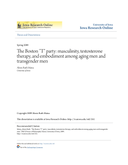 The Boston "T" party: masculinity, testosterone therapy, and