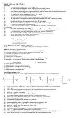Grade 8 Science - Ch. 5 Review