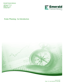 Estate Planning: An Introduction