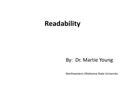 Readability - Oklahoma State Regents for Higher Education