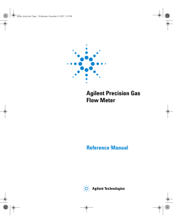 Agilent Precision Gas Flow Meter Reference Manual