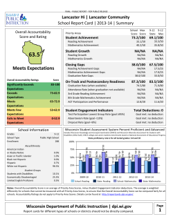 Lancaster High School Report Card 2013-2014