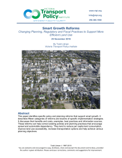 Smart Growth Reforms - Victoria Transport Policy Institute