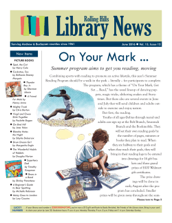 June 2016: On Your Mark - Rolling Hills Consolidated Library