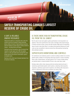 Safely Transporting Canada`s Largest Reserve of Crude Oil
