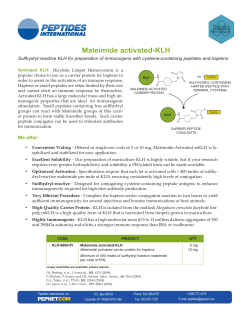 Maleimide activated-KLH - Peptides International