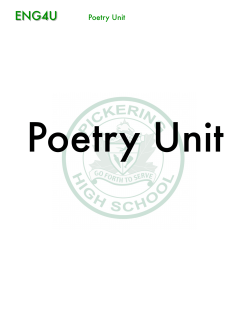 ENG4U Poetry Unit