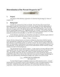 Determination of the Percent Oxygen in Air1,2,3