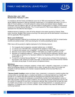 FAMILY AND MEDICAL LEAVE POLICY