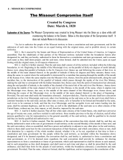 Missouri Compromise - Columbia Public Schools