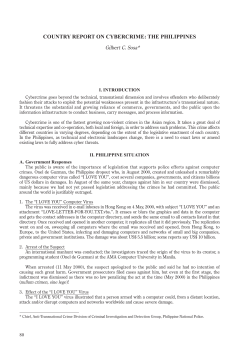 COUNTRY REPORT ON CYBERCRIME: THE PHILIPPINES