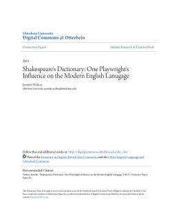 Shakespeare`s Dictionary: One Playwright`s Influence on the Modern